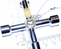 Универсальный ключ 5 в 1 железнодорожный (треугольник 10 мм, почтовый, квадрат 5, 6, 8 мм, отвертки)
