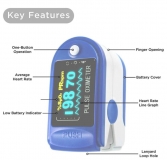 Пульсоксиметр портативный с зажимом для измерения пульса и уровня кислорода в крови (оксиметр)