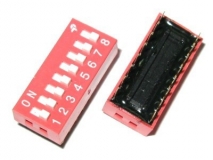 Тумблер 8 8P 2,54 мм шаг DIP-переключателя (красный)