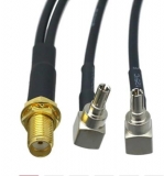 Переходник 2 разъема CRC9 на SMA(мама), кабель RG174 50 Ом, для модемов 4G, сплиттер (сумматор), 2CRC9ML-SMAF15, 15см