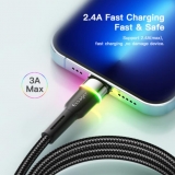 Кабель USB Lightning 8pin - USB 1м, максимальный ток 2.4А, защите от изломов, ESSAGER, для Apple iPhone Ipad