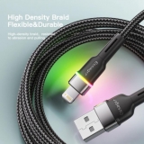Кабель USB Lightning 8pin - USB 1м, максимальный ток 2.4А, защите от изломов, ESSAGER, для Apple iPhone Ipad