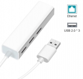 USB 2.0 концентратор (HUB) на три USB-порта + Ethernet, порт 10/100 Мбит/с RJ45
