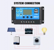 Солнечный контроллер заряда аккумуляторной батареи PWM-30A с ШИМ и USB-выходом (12В / 24В 30А)