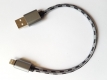 Кабель USB lightning для Apple iPhone / iPad mini / iPad /  iPod touch (8pin, с чипом) 2А макс, 30cм с оплеткой из плетеной ткани