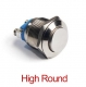 Кнопка стальная стартовая влагозащищенная 16мм 2 контакта 3A/250VAC защита IP67/IK08 High round