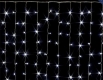 Новогодняя гирлянда светодиодная занавес 1,5х1,5м, LED-160 (90 светодиодов 5мм прозрачный белый цвет 8 режимов), длина 1.5 метров, 9 хвостиков по 10 светодиодов, прозрачный провод, 220В