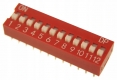 Тумблер 12 12P 2,54 мм шаг DIP-переключателя (красный)